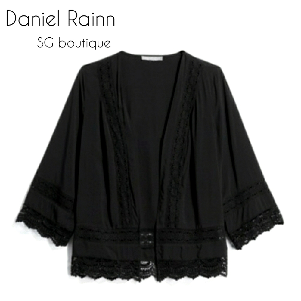 🆕⭐Daniel Rainn black crochet kimono cardigan